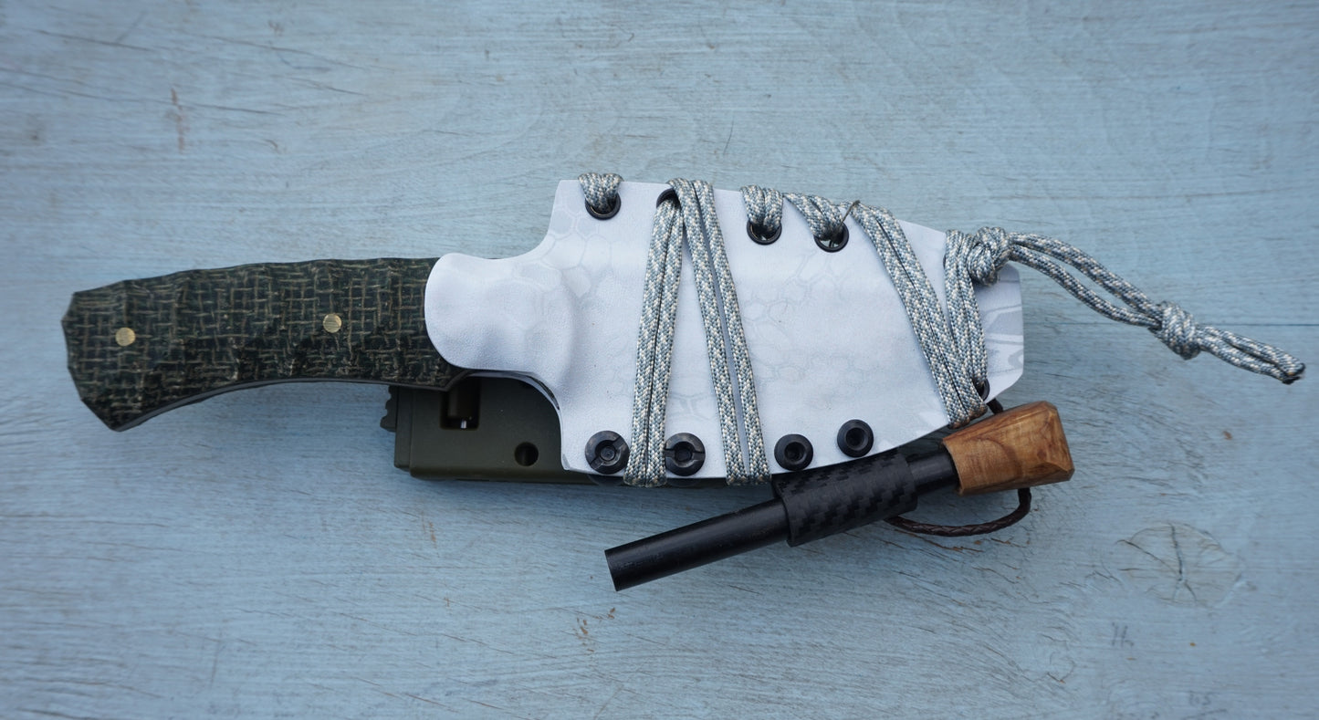 Robust turkniv med tennstål, hvit