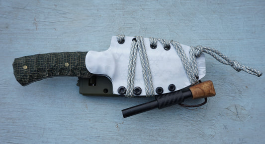 Robust turkniv med tennstål, hvit