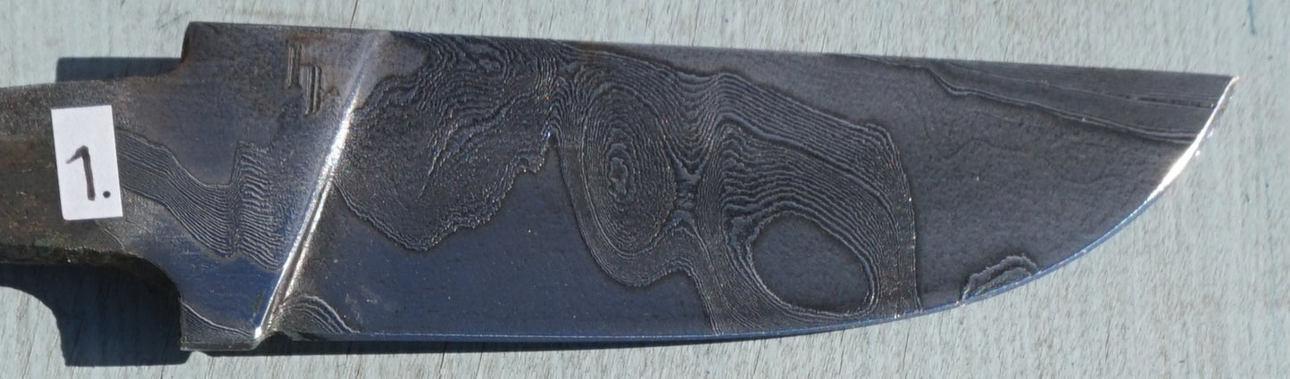 Håndsmidd damask knivblad - høy slip